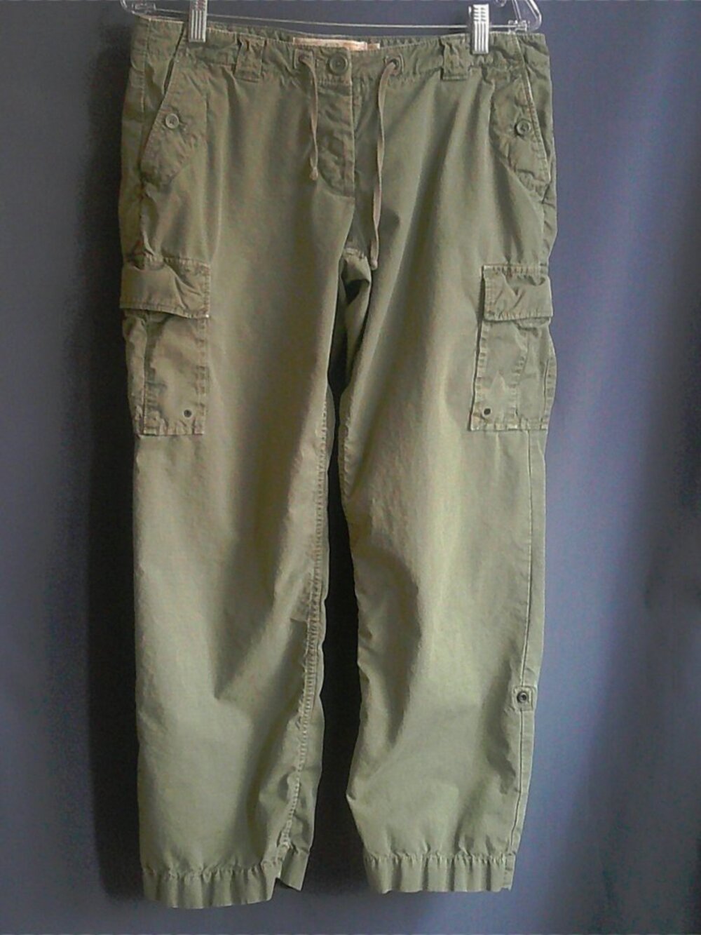 J. Crew Olive Broken In Weathered Twill Adjustable Tab Cargo City Fit Pants 10P